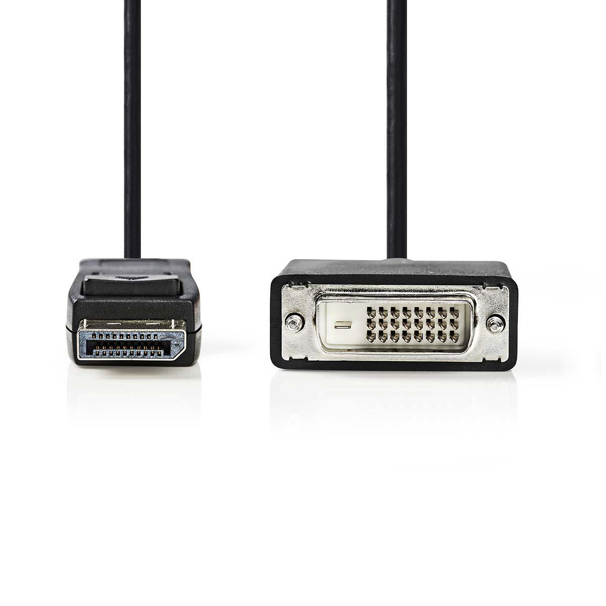 NEDIS DisplayPort – DVI Kabel | DisplayPort Zástrčka - DVI-D 24+1-Pin Zástrčka | 1 m | Černá barva