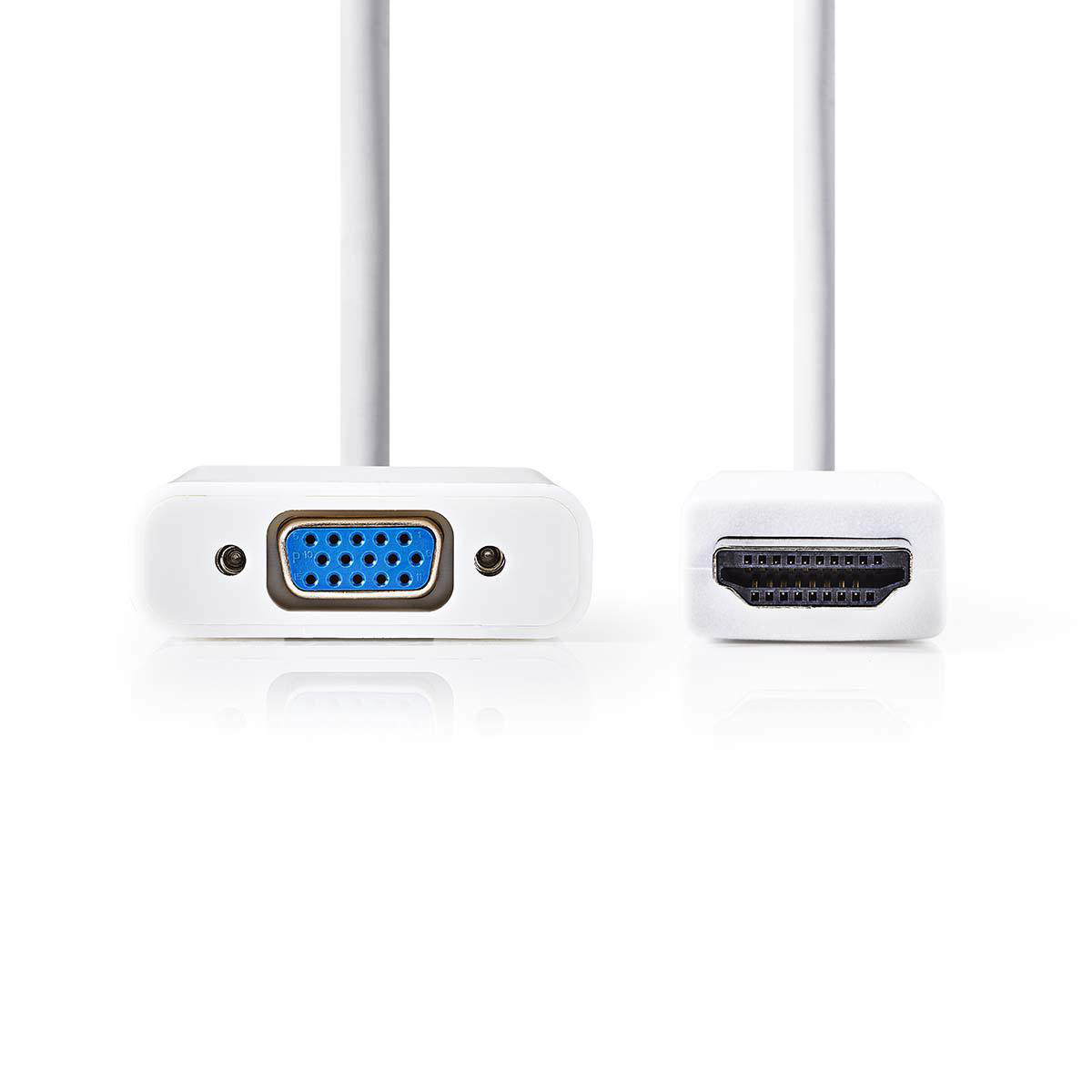 NEDIS HDMI™ – VGA Kabel | Konektor HDMI™ - VGA Zásuvka + 3,5mm výstup | 0,2 m | Bílá barva