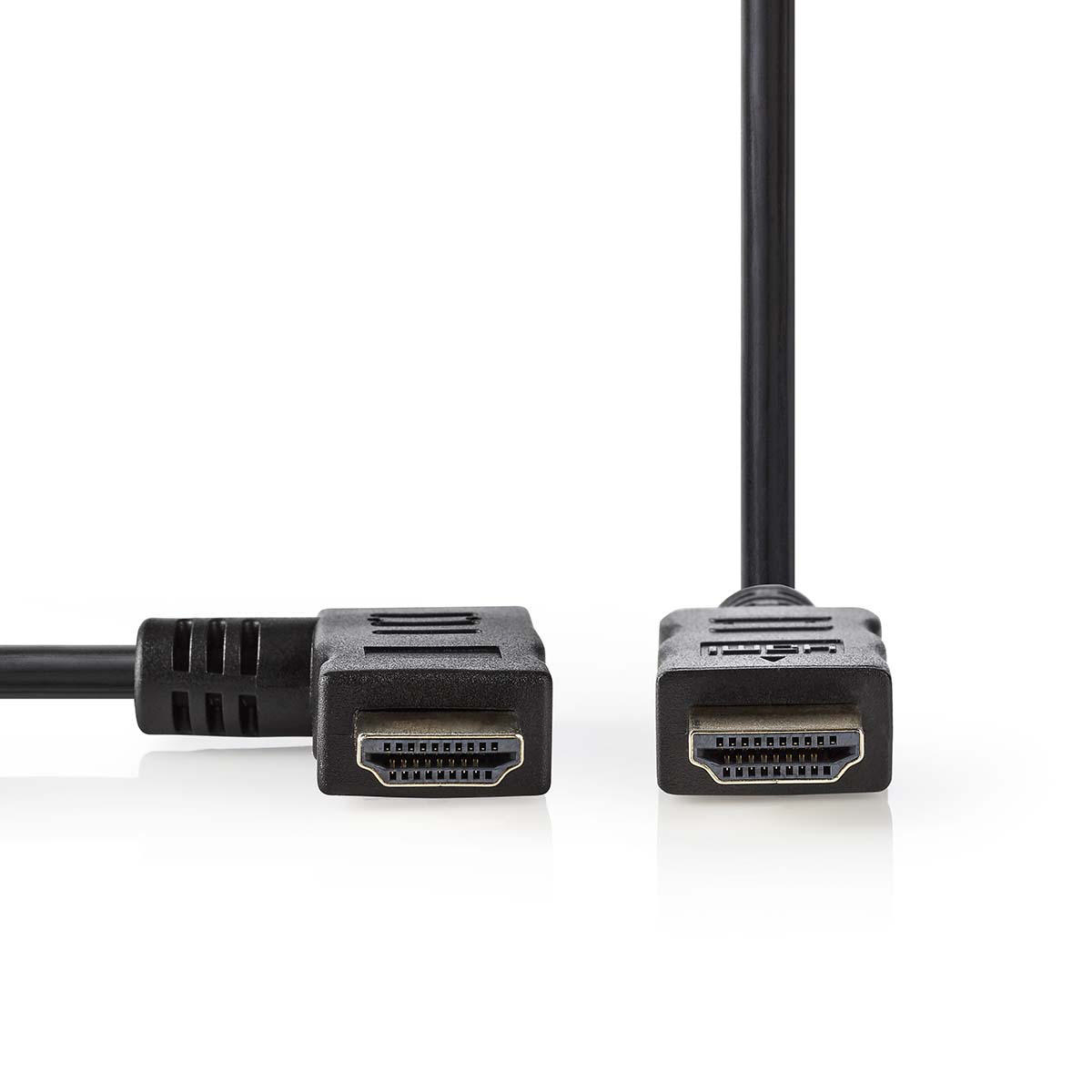 NEDIS Kabel High Speed HDMI™ s Ethernetem | Konektor HDMI™ - HDMI™ Konektor Levý Úhlový | 1,5 m | Černá barva