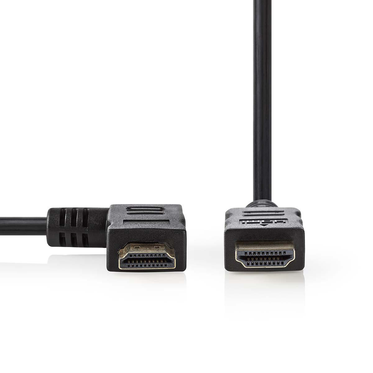 NEDIS Kabel High Speed HDMI™ s Ethernetem | Konektor HDMI™ - HDMI™ Konektor Pravý Úhlový | 1,5 m | Černá barva
