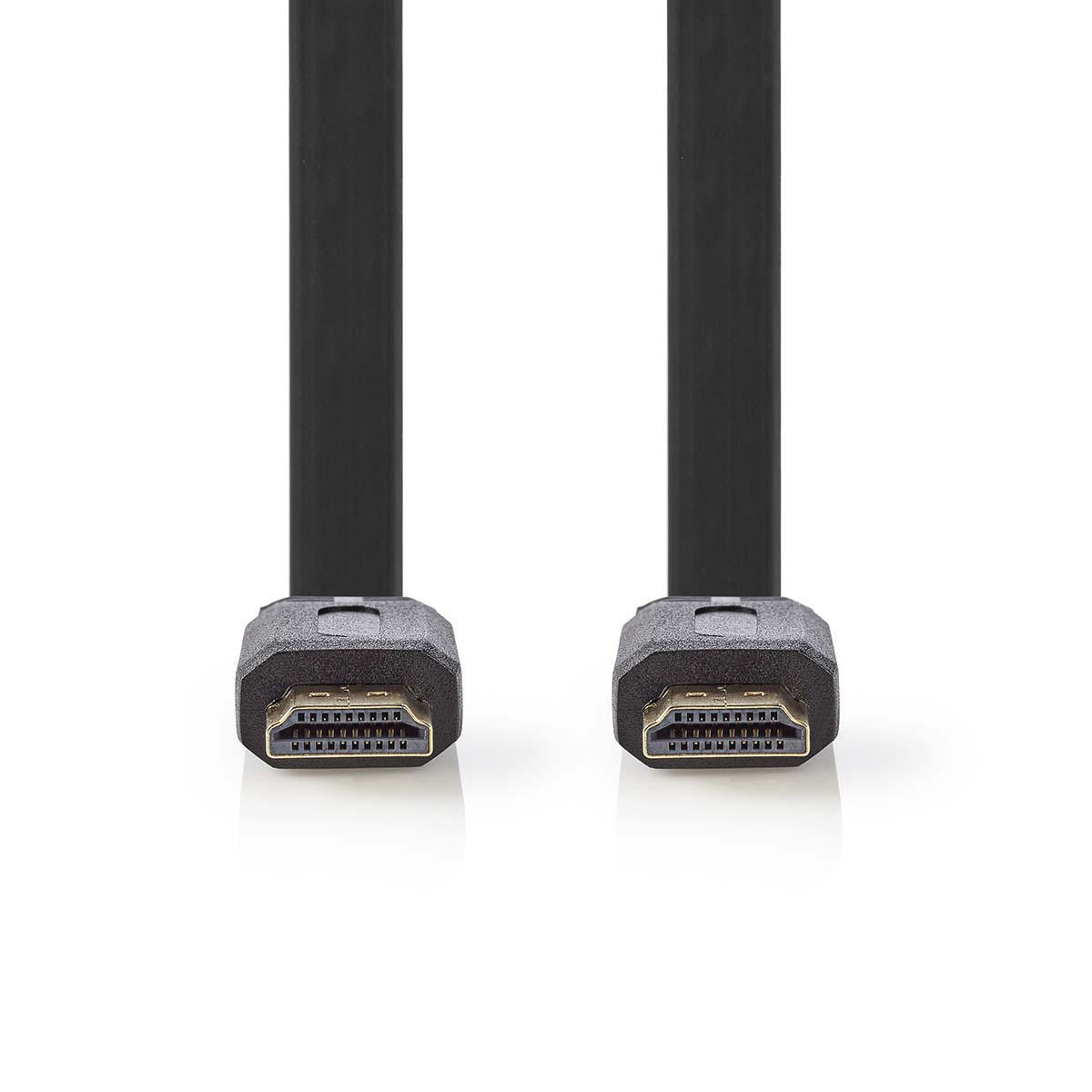NEDIS Plochý High Speed HDMI™ Kabel s Ethernetem | Konektor HDMI™ - Konektor HDMI™ | 10 m | Černá barva