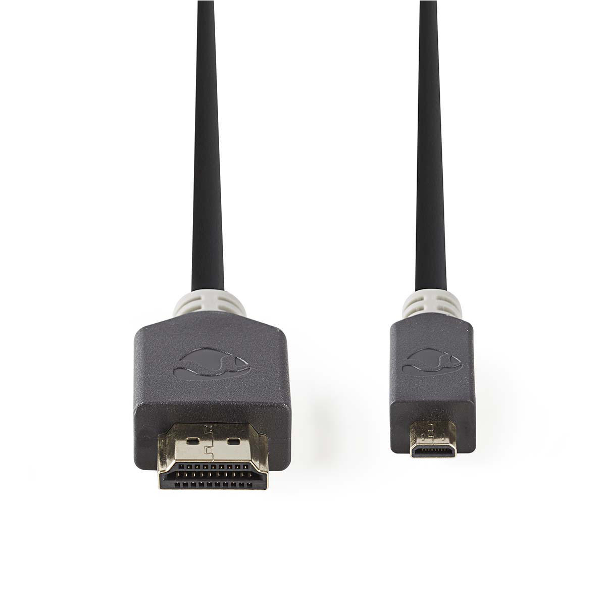 NEDIS Kabel High Speed HDMI™ s Ethernetem | Konektor HDMI™ - HDMI™ Micro Konektor | 2 m | Antracit