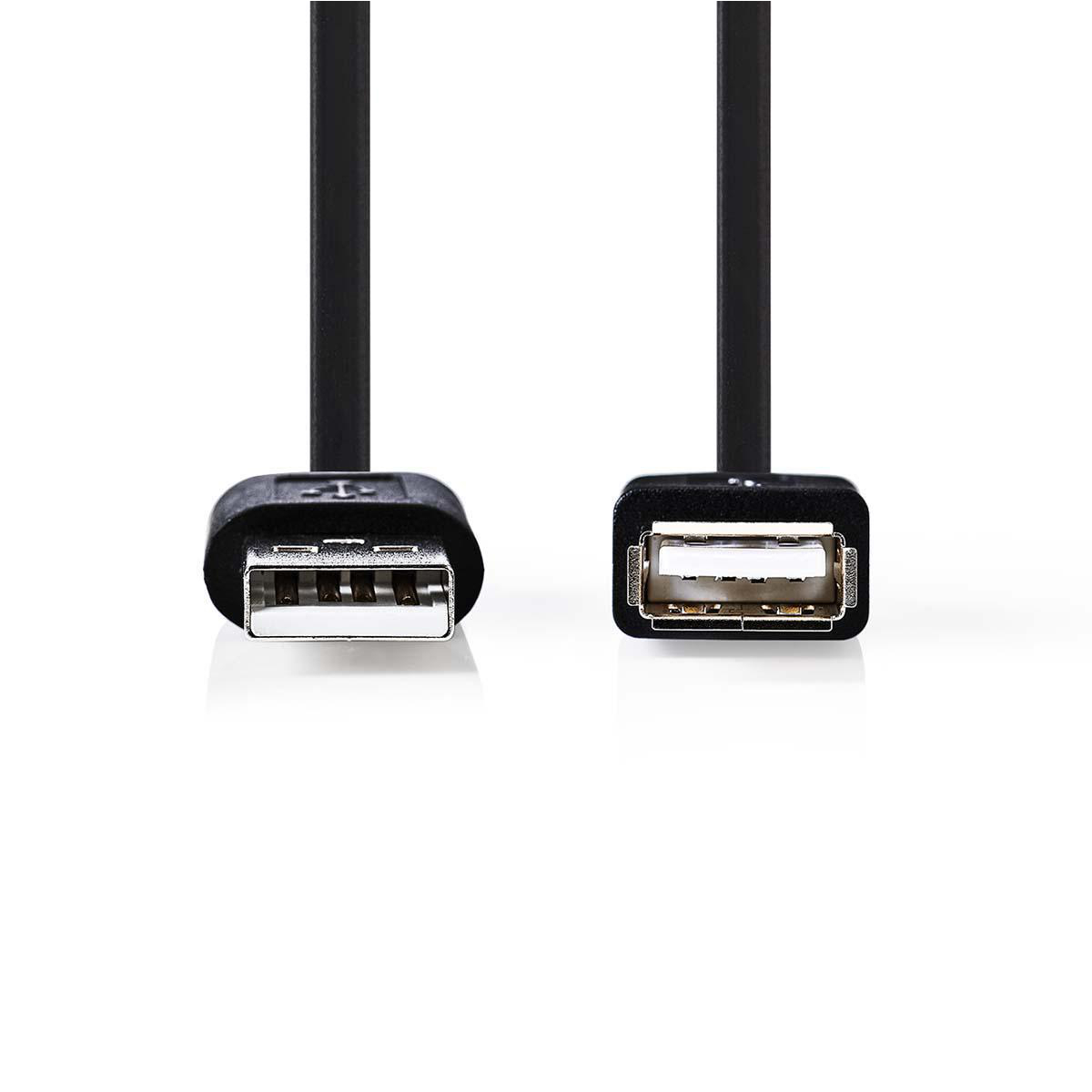 NEDIS USB 2.0 kabel | A Zástrčka - A Zásuvka | 0,2 m | Černá barva