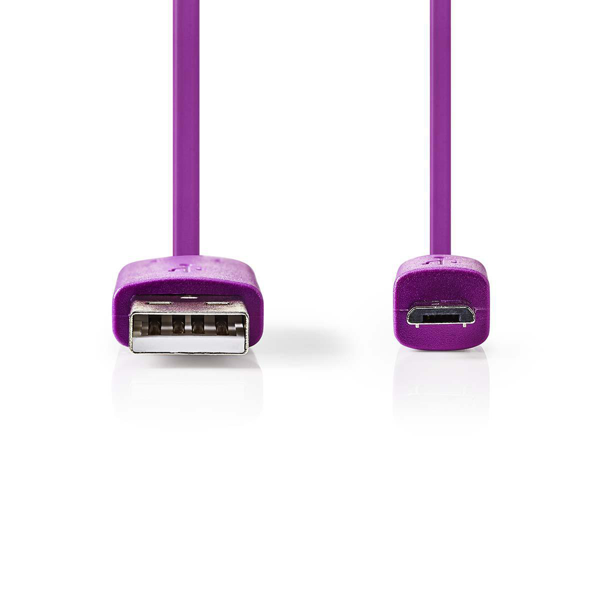 NEDIS USB 2.0 kabel | A Zástrčka - Micro B Zástrčka | 1 m | Fialová