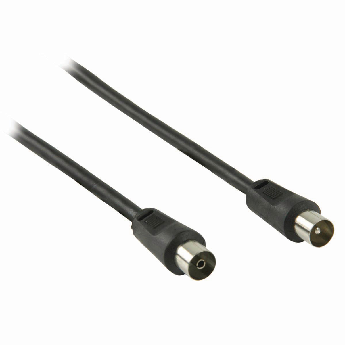 NEDIS Koaxiální Kabel 90 dB | IEC (Koaxiální) Zástrčka - IEC (Koaxiální) Zásuvka | 1,5 m | Černá barva