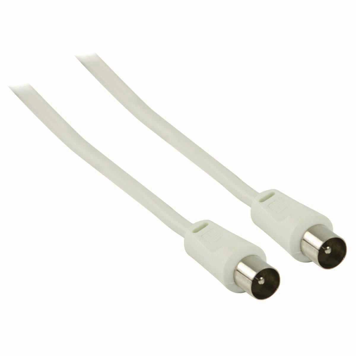 NEDIS Koaxiální Kabel 90 dB | IEC (Koaxiální) Zástrčka - IEC (Koaxiální) Zástrčka | 10 m | Bílá barva