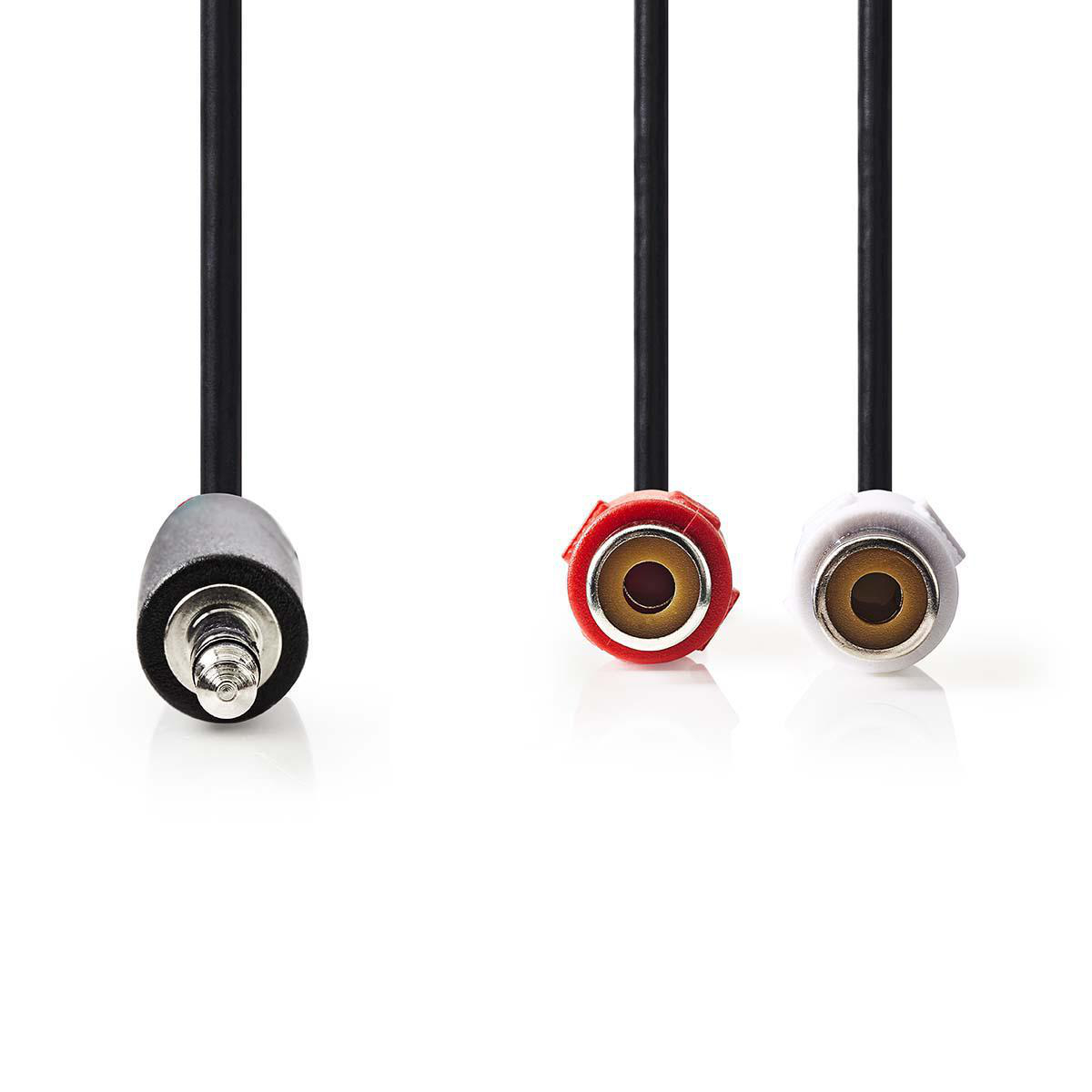 NEDIS Stereofonní Audio Kabel | 3,5mm Zástrčka - 2x RCA Zásuvka | 0,2 m | Černá barva