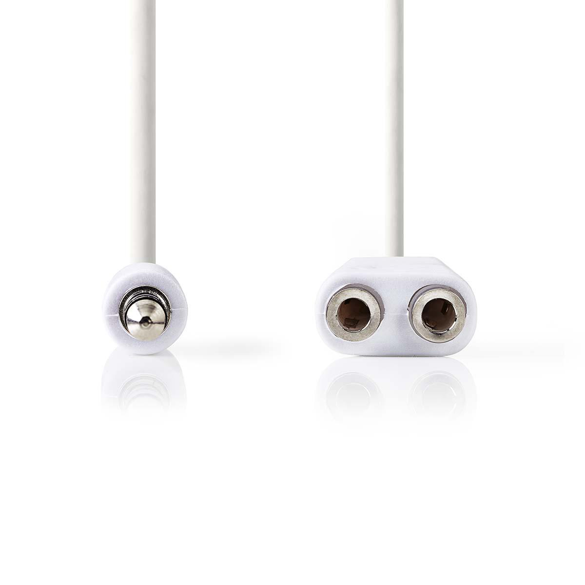 NEDIS Stereofonní Audio Kabel | 3,5mm Zástrčka - 2× 3,5mm Zástrčka | 0,2 m | Bílá barva