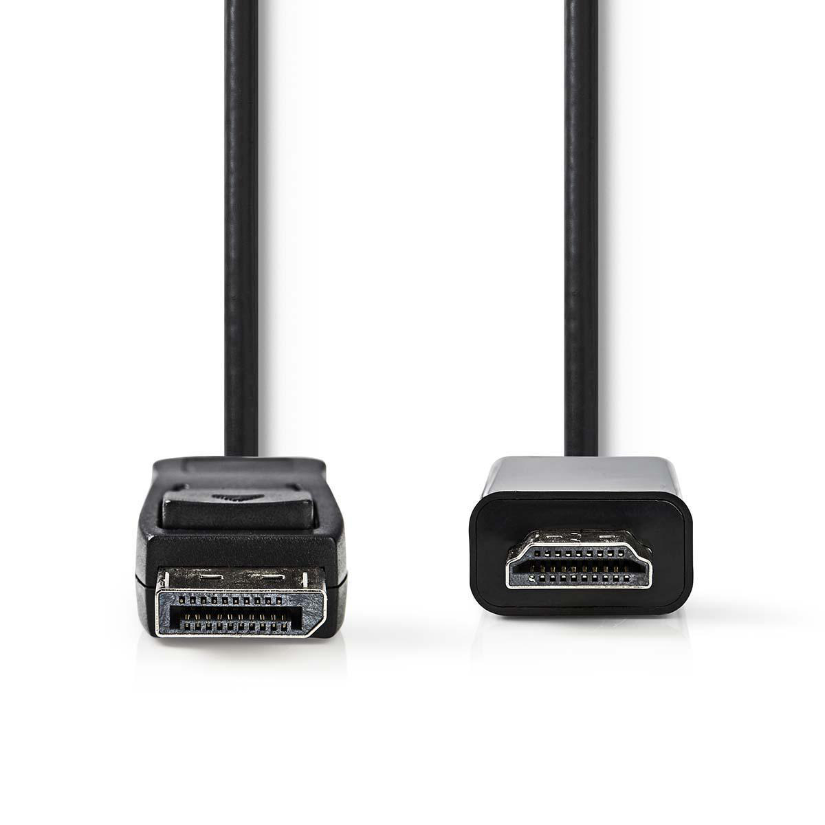 NEDIS DisplayPort – HDMI Kabel | DisplayPort Zástrčka - HDMI Konektor | 2 m | Černá barva