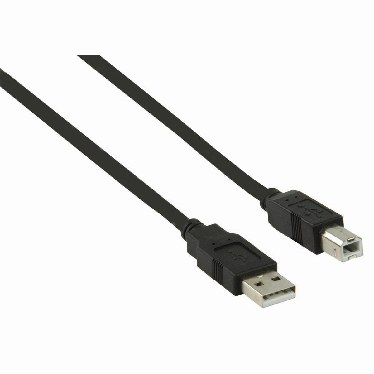 NEDIS USB 2.0 kabel | A Zástrčka - B Zástrčka | 5 m | Černá barva