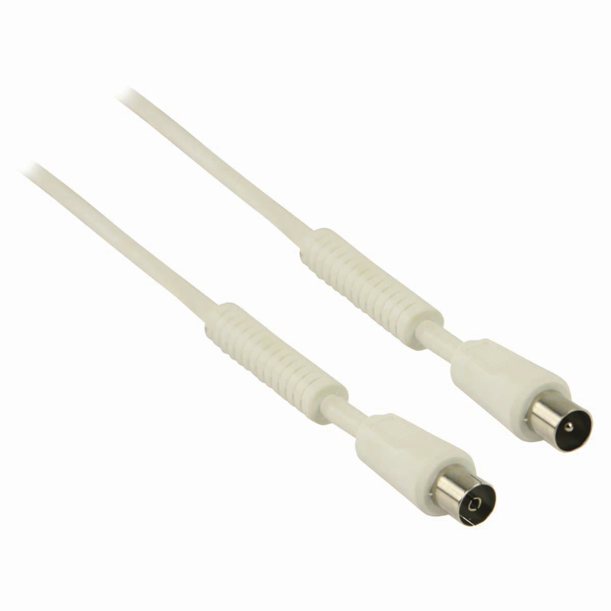 NEDIS Koaxiální Kabel 100 dB | IEC (Koaxiální) Zástrčka - IEC (Koaxiální) Zásuvka | 2 m | Bílá barva