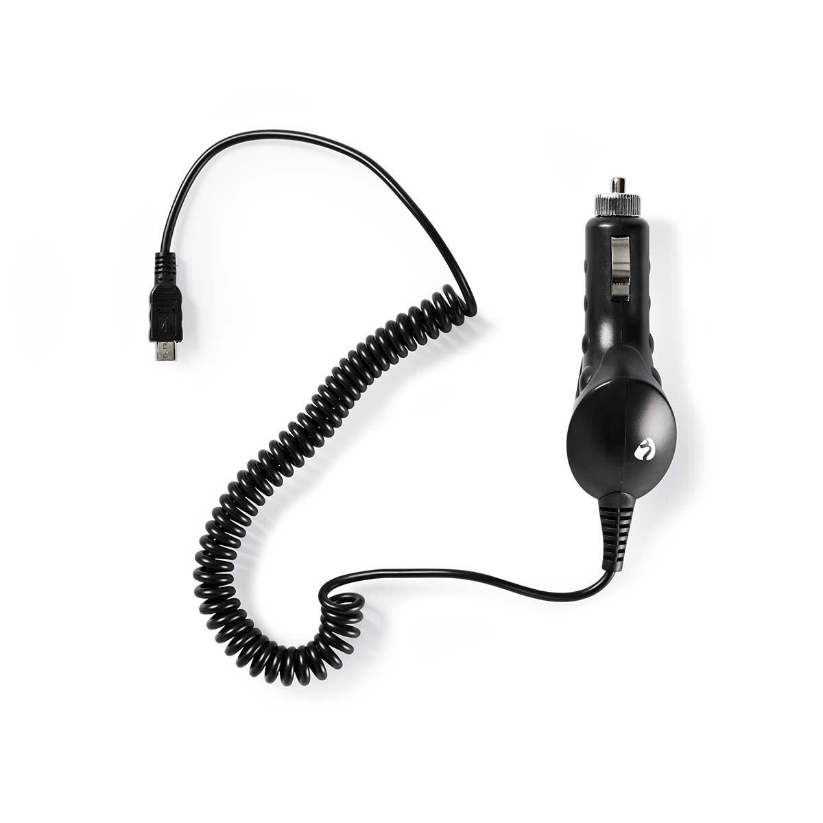 NEDIS Nabíječka do Auta | 1.0 A | Pevný kabel | Micro USB | Černá barva