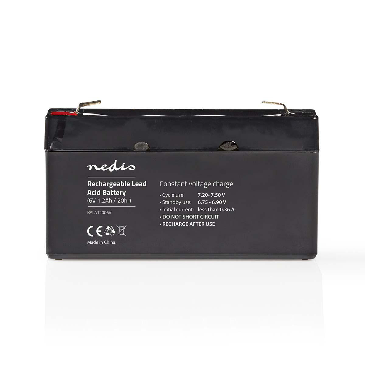 NEDIS Dobíjecí 6V Olověná Baterie | 1 200 mAh | 97 x 24 x 52 mm