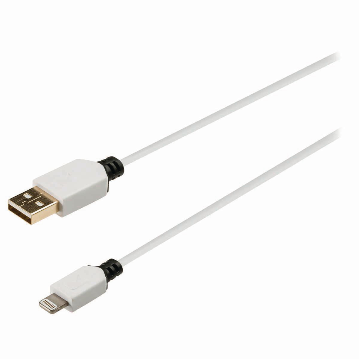 NEDIS Synchronizační a nabíjecí kabel | Apple Lightning 8-pin Zástrčka - USB A Zástrčka | 1 m | Bílá barva