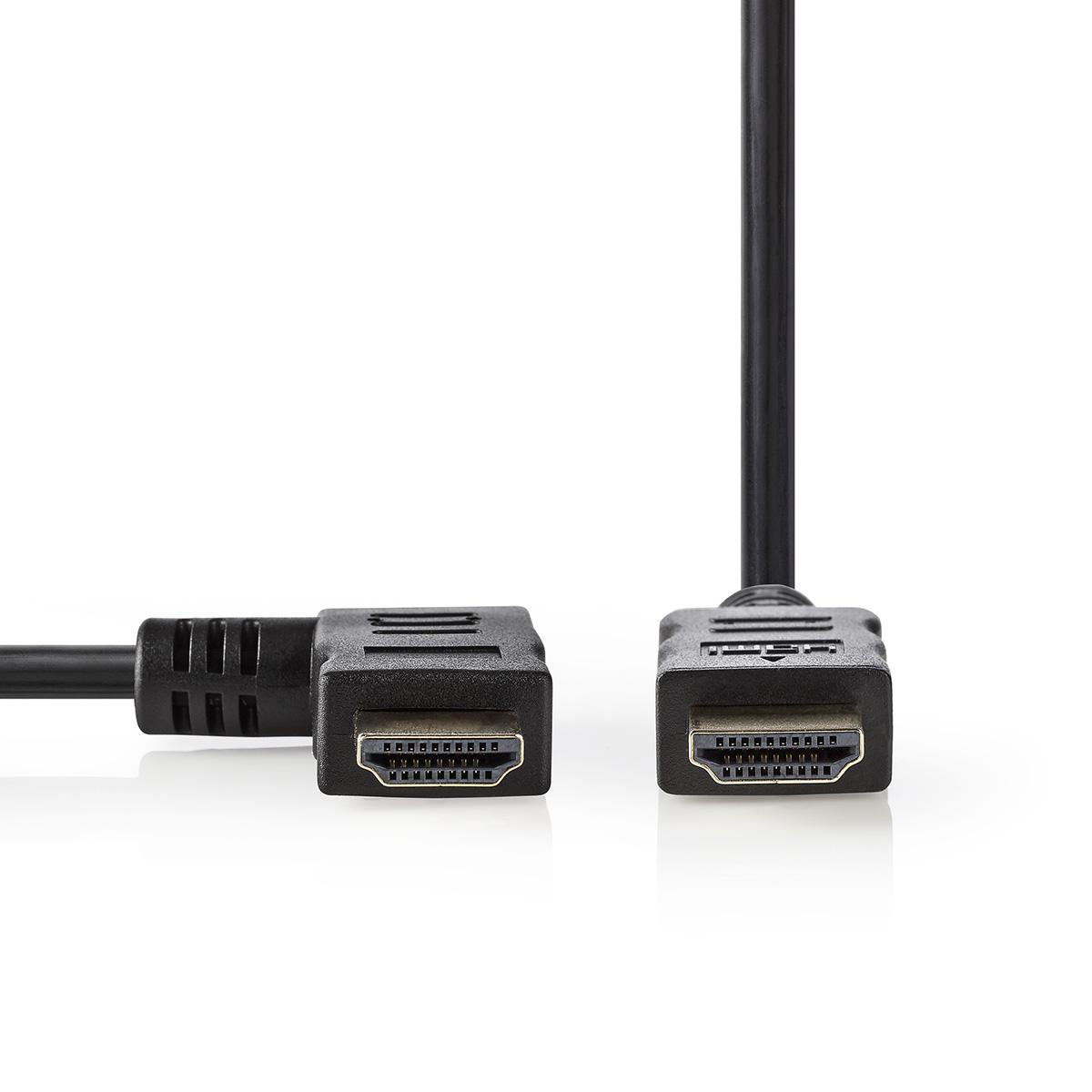 NEDIS Kabel High Speed HDMI™ s Ethernetem | HDMI Konektor - HDMI Konektor Levý Úhlový | 1,5 m | Černá barva