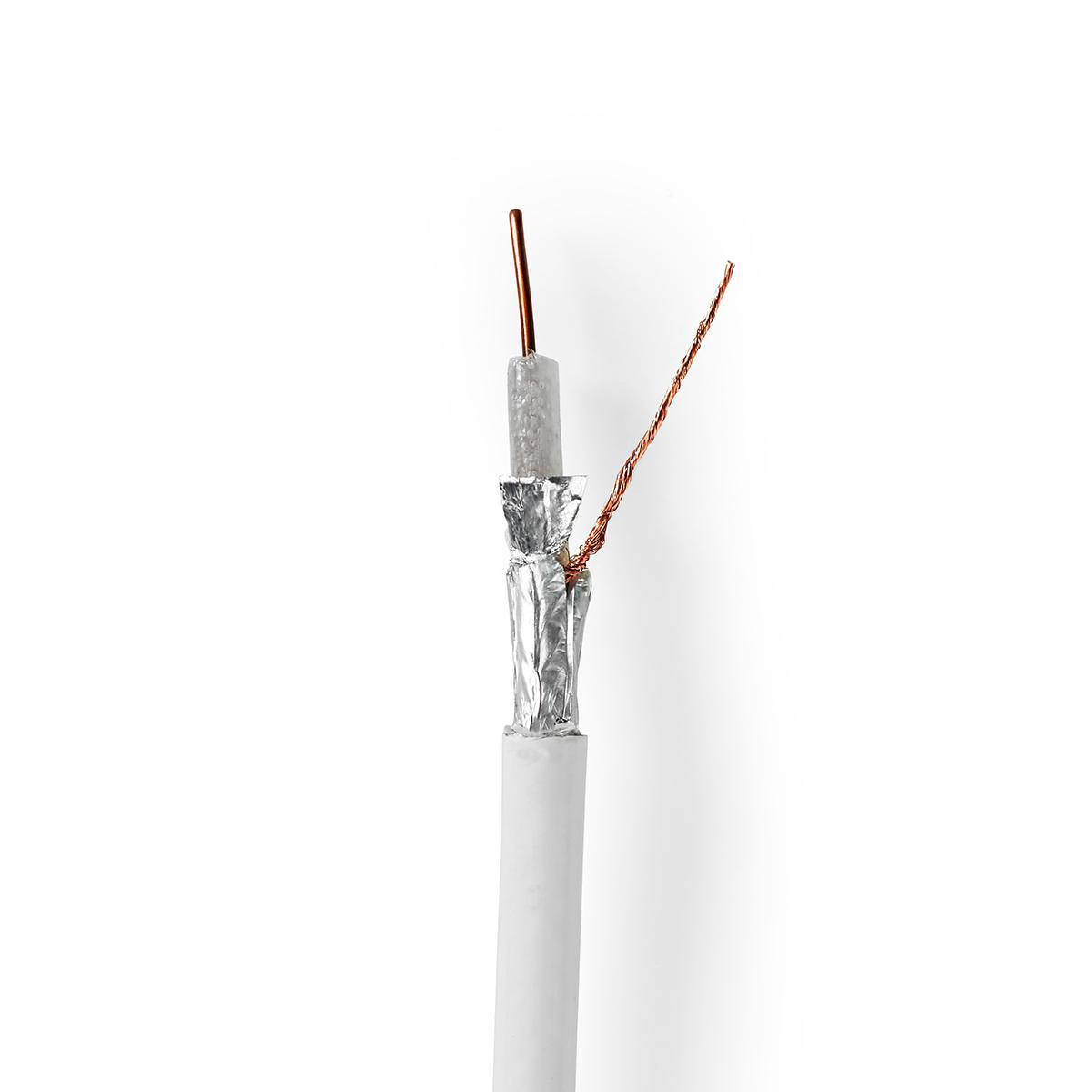 NEDIS Koaxiální Kabel | Odolný proti Signálům 4G/LTE Sítí | 25,0 m | Dárkové Balení | Bílý