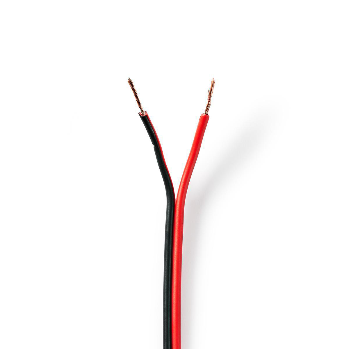 NEDIS Kabel Reproduktoru | 2x 0,75 mm2 | 15 m | Cívka | Černý/červený