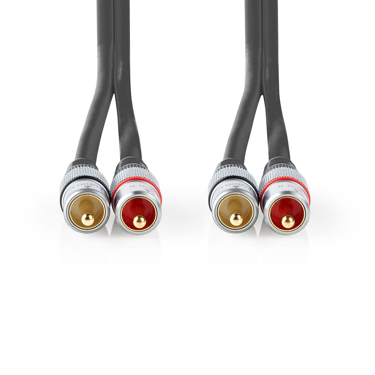 NEDIS Stereo Audio Cable | 2x RCA Male - 2x RCA Male | 1.50 m | Anthracite