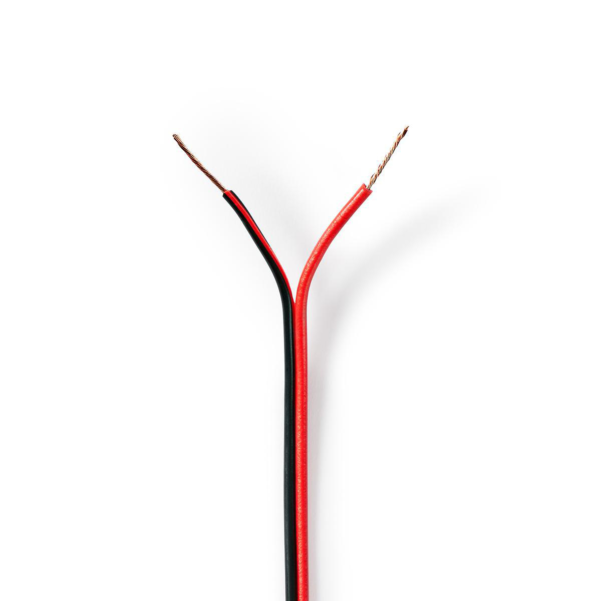 NEDIS Kabel Reproduktoru | 2x 0,5 mm2 | 100 m | Páska | Černý/červený