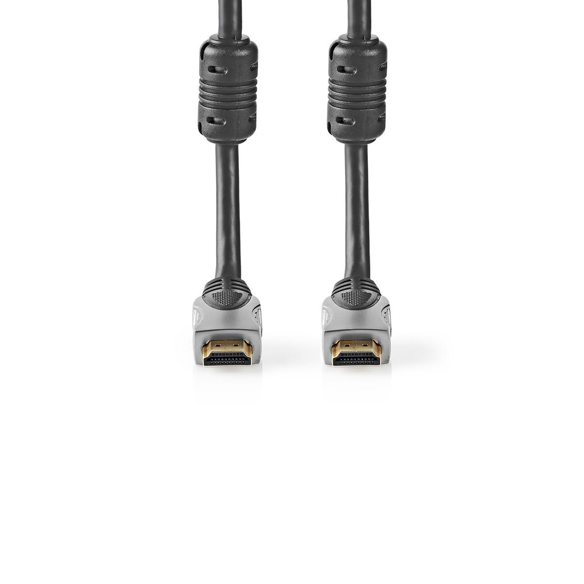 NEDIS Vysokorychlostní HDMI™ Kabel s Ethernetem | HDMI™ Konektor – HDMI™ Konektor | 0,75 m | Antracit