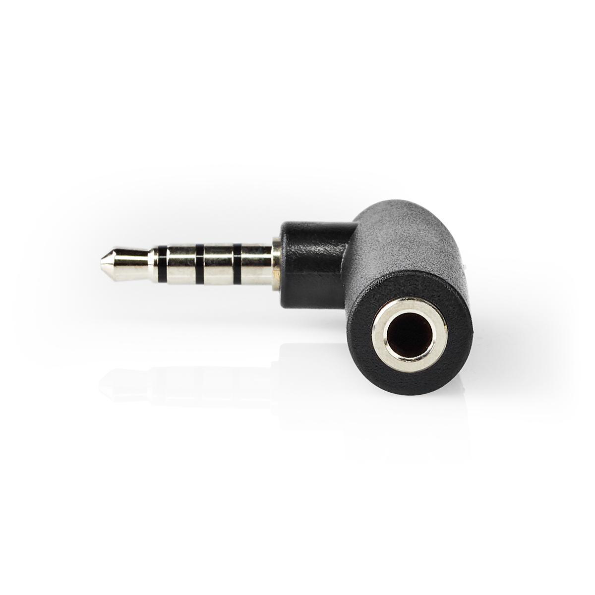 NEDIS Stereofonní Audio Adaptér| 3,5 mm Zástrčka – 3,5 mm Zásuvka | Úhel 90 | 4-Pól | Černý