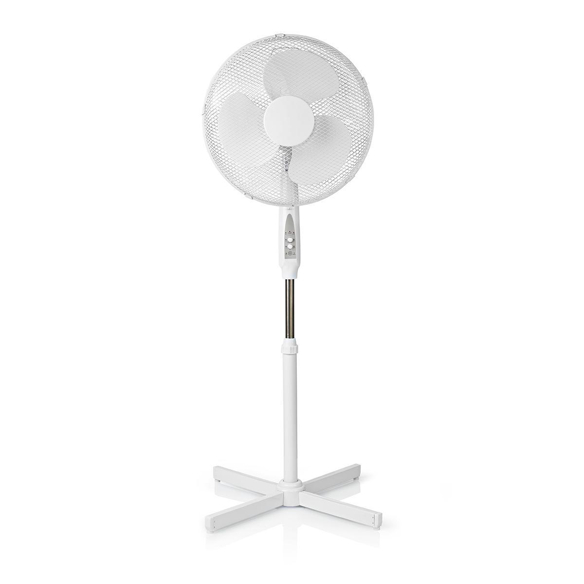 NEDIS Stojanový Ventilátor na Dálkové Ovládání | Nastavitelná Výška | Průměr 40 cm | 3rychlostní | Bílý