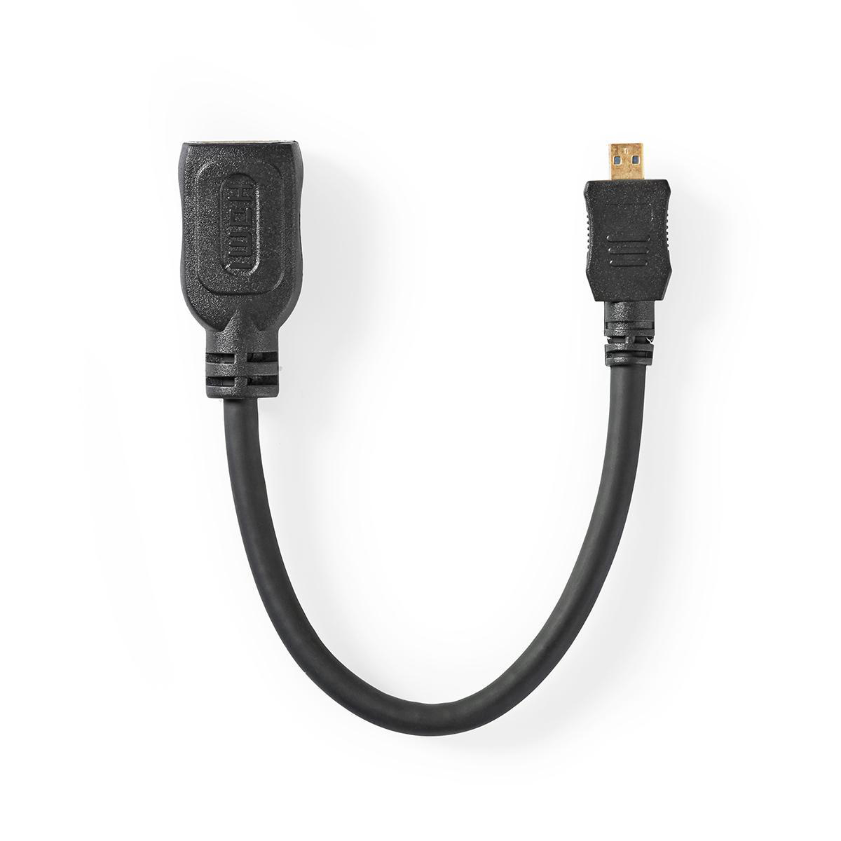 NEDIS Kabel High Speed HDMI™ s Ethernetem | HDMI™ Konektor | HDMI™ Micro Vstup | 0,2 m | Černý