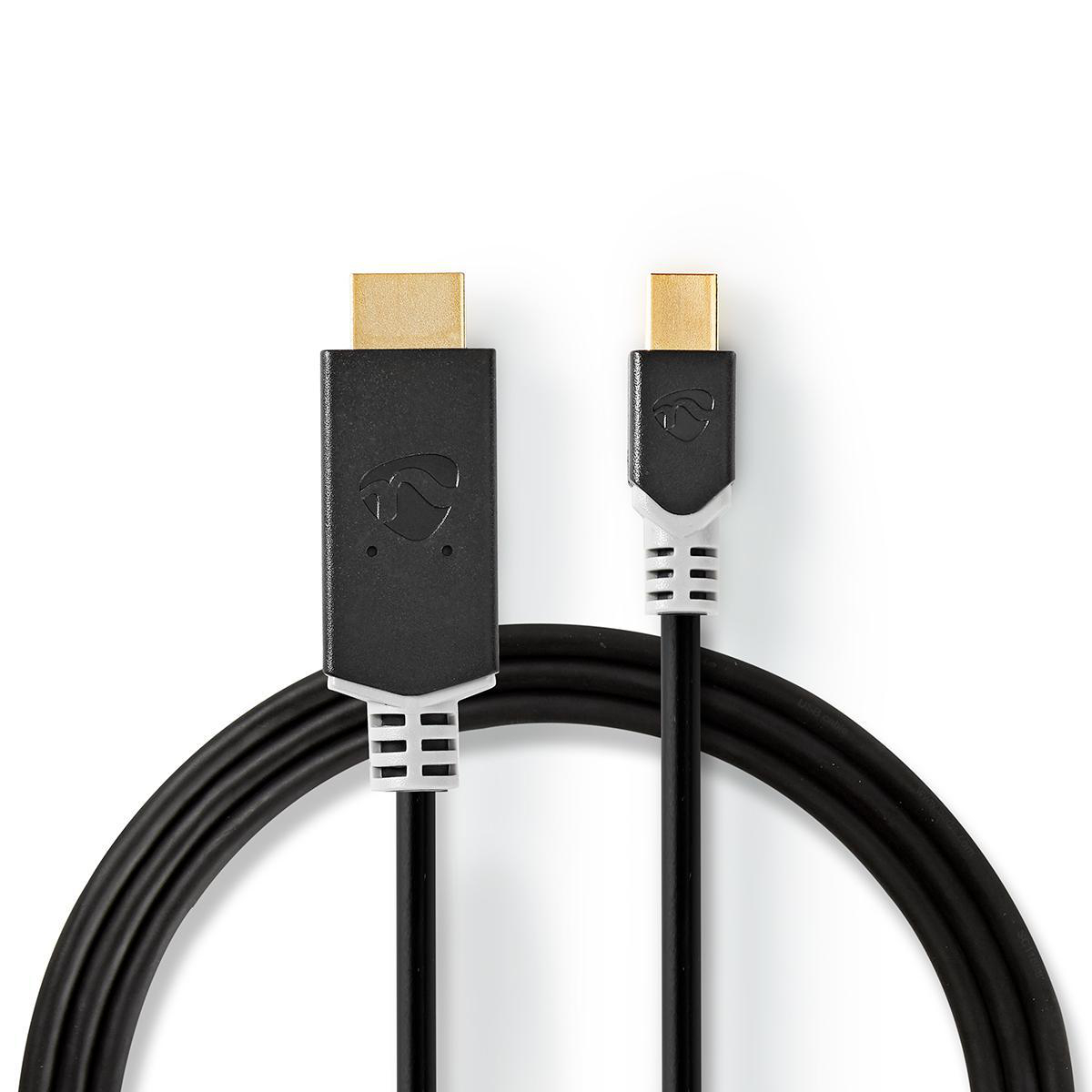 NEDIS Mini DisplayPort - HDMI™ Kabel | Mini DisplayPort Zástrčka - HDMI™ Zástrčka | 2 m | Antracitový