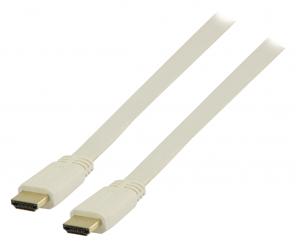 VALUELINE VGVP34100W20 Plochý High Speed HDMI™ kabel s ethernetem HDMI™ konektor - HDMI™ konektor 2.00 m bílý