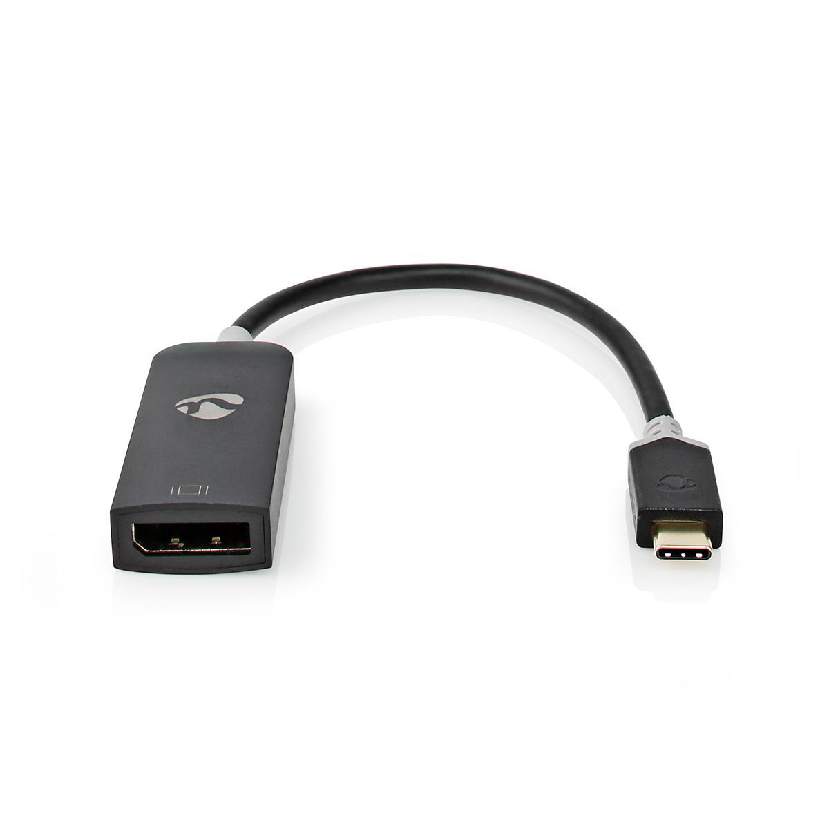 NEDIS USB-C™ Kabel s Adaptérem | Type-C™ Zástrčka - Display Port Zásuvka | 0,2 m | Antracitový