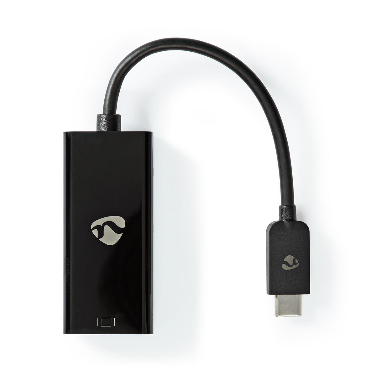 NEDIS USB Adaptér | USB 3.2 Gen 1 | USB Typ-C ™ Zástrčka | Mini DisplayPort | 0.20 m | Kulatý | Poniklované | PVC | Černá | Plastový Sáček