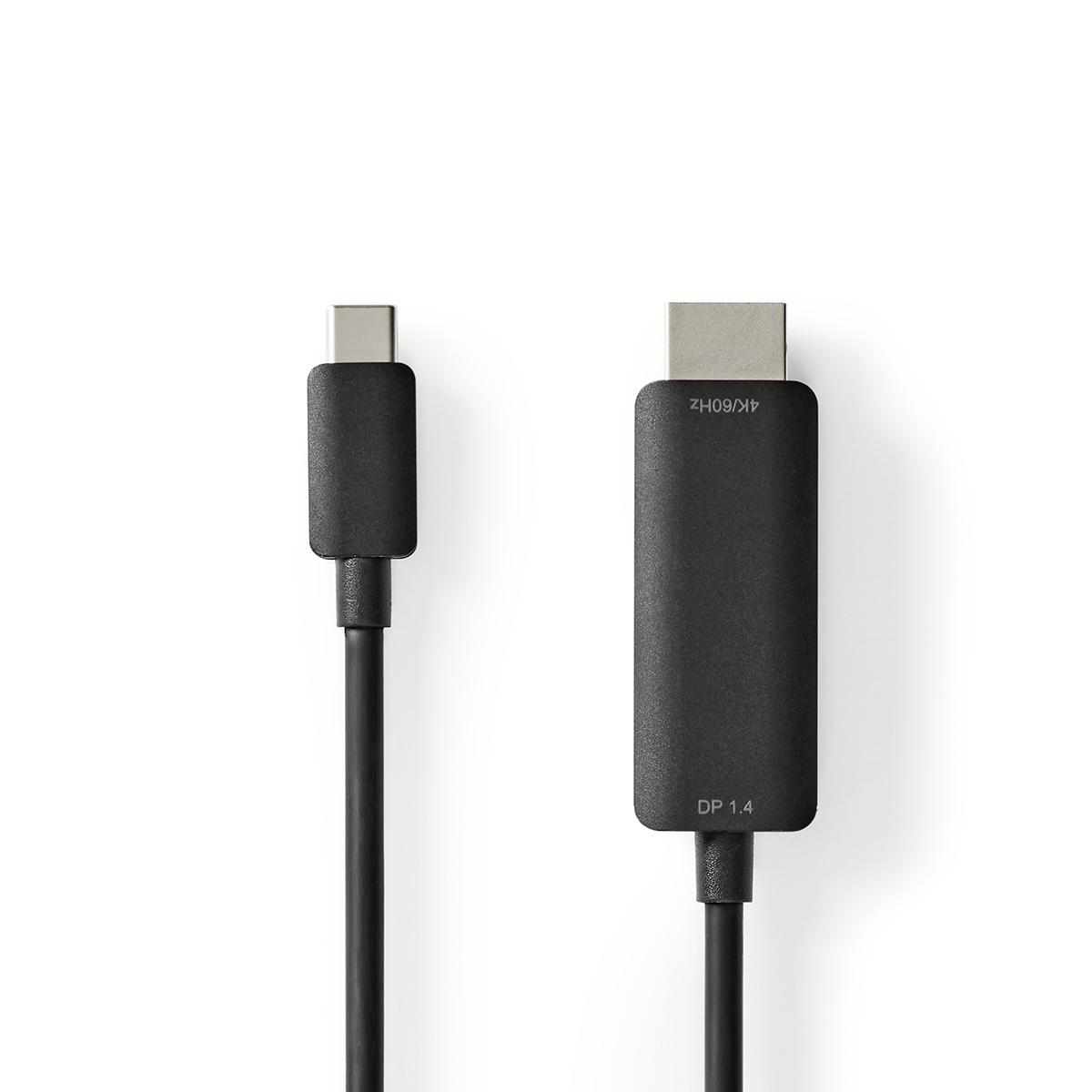 NEDIS USB Adaptér | USB 3.2 Gen 1 | USB Typ-C ™ Zástrčka | Konektor HDMI ™ | 1.00 m | Kulatý | Poniklované | PVC | Černá | Box s Okénkem