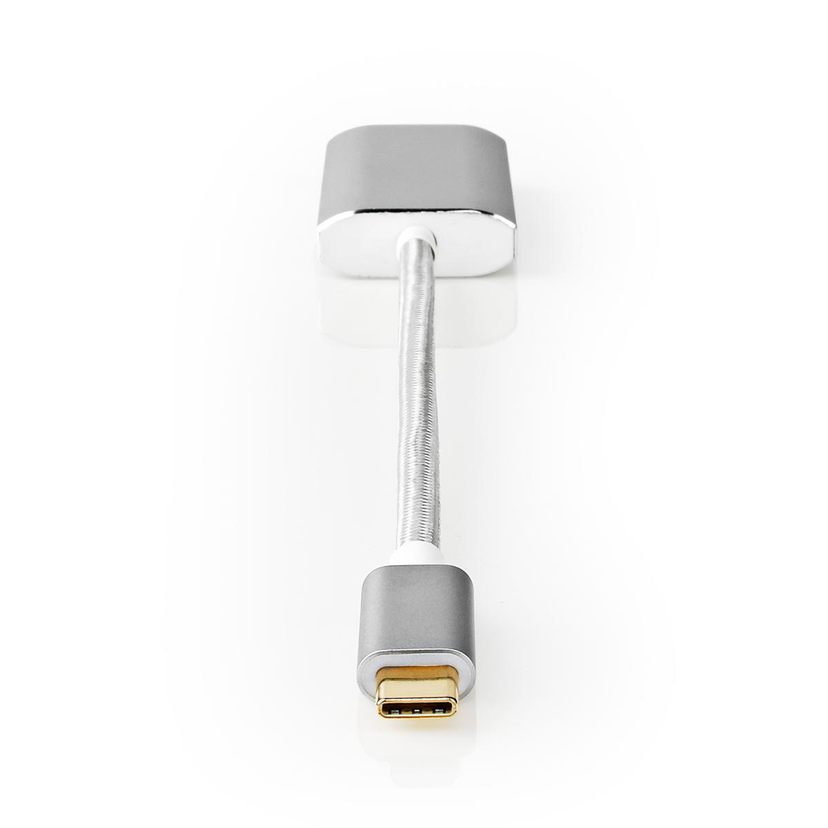 NEDIS USB Adaptér | USB 3.2 Gen 1 | USB Typ-C ™ Zástrčka | Konektor HDMI ™ | 0.20 m | Kulatý | Pozlacené | Nylon / Opletený | Stříbrná | Box s Okénkem