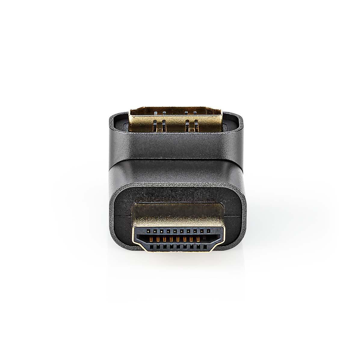 NEDIS HDMI ™ Adapter | HDMI Zástrčka / Konektor HDMI ™ | HDMI Zásuvka / Výstup HDMI™ | Pozlacené | Úhlový 270 | Hliník | Šedá | 1 pc | Box s Okénkem