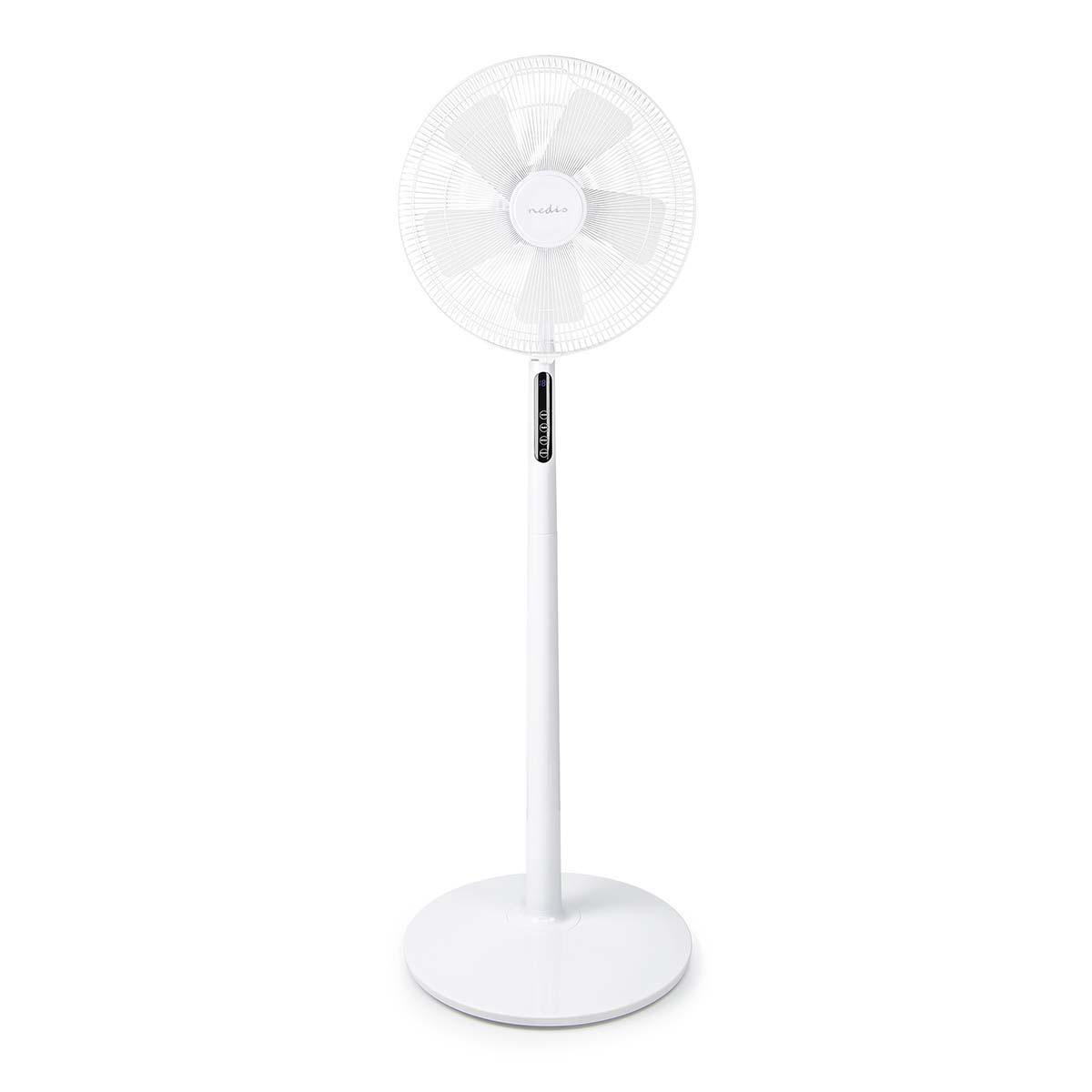 NEDIS Stojanový Ventilátor | Průměr: 40 cm | 3-Rychlostní | Rotace | 45 W | LED Displej | Časovač vypnutí | Dálkové ovládání | Bílá