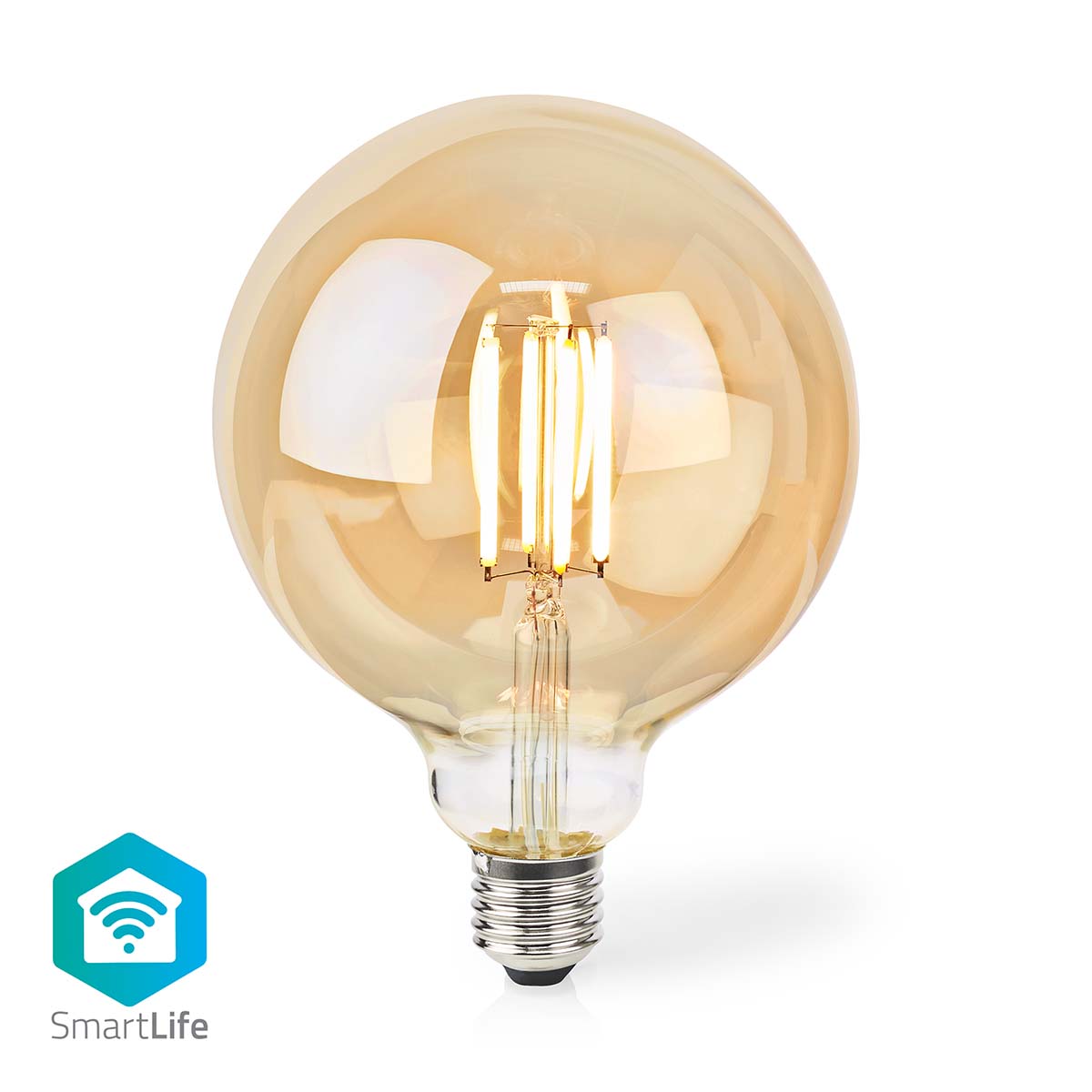 NEDIS SmartLife LED žárovka | Wi-Fi | E27 | 806 lm | 7 W | Teplá Bílá | 1800 - 3000 K | Sklo | Android™ / IOS | Globe