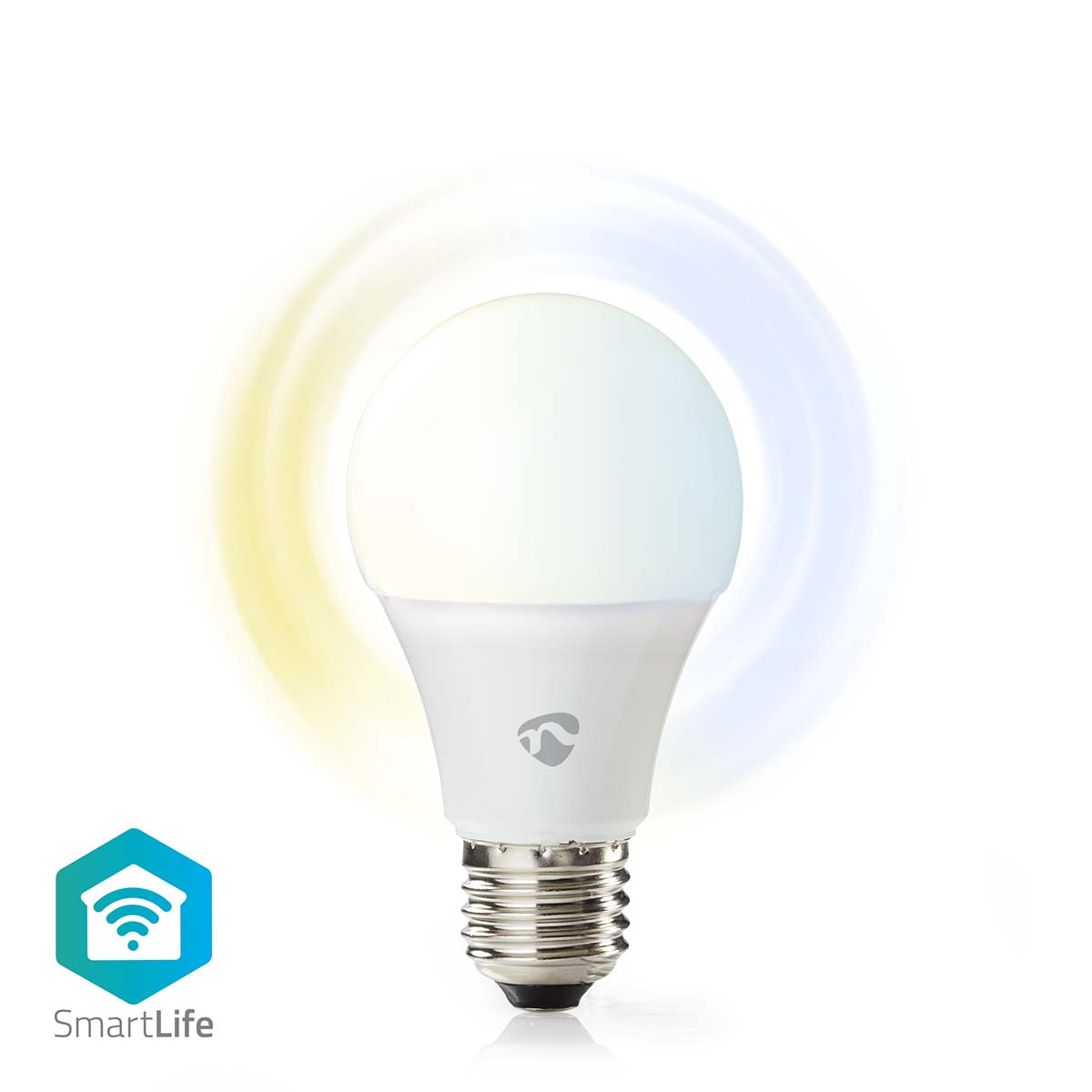 NEDIS SmartLife LED Bulb | Wi-Fi | E27 | 806 lm | 9 W | Warm to Cool White | 2700 - 6500 K | Energetická třída: F | Android™ / IOS | Žárovka