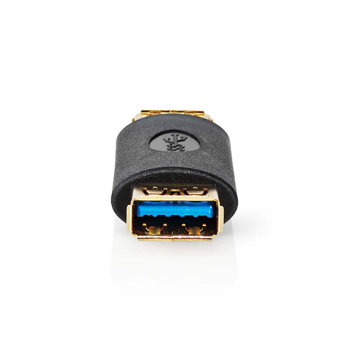 NEDIS USB Adaptér | USB 3.2 Gen 1 | USB-A Zásuvka | USB-A Zásuvka | 5 Gbps | Pozlacené | Antracit | Box