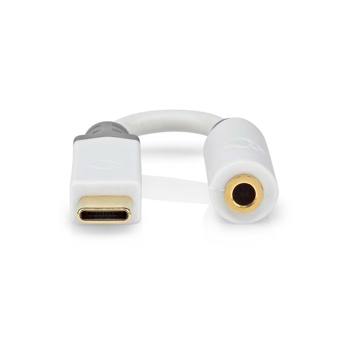 NEDIS USB Adaptér | USB 2.0 | USB-C™ Zástrčka | 3,5 mm Zásuvka | 0.1 m | Kulatý | Pozlacené | PVC | Bílá | Box