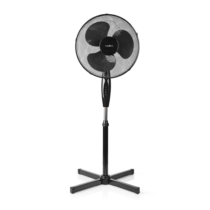 NEDIS Stojanový Ventilátor | Průměr: 400 mm | 3-Rychlostní | Rotace | 45 W | Nastavitelná výška | Černá