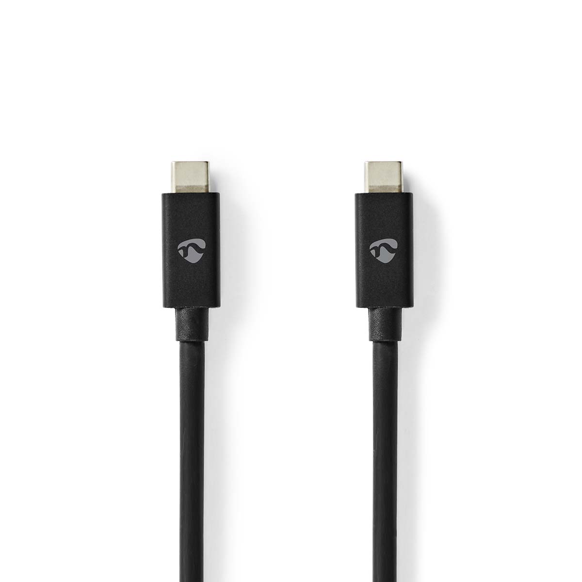 NEDIS USB kabel | USB 4.0 Gen 2x2 | USB-C™ Zástrčka | USB-C™ Zástrčka | 240 W | 8K@60Hz | 20 Gbps | Poniklované | 2.00 m | Kulatý | PVC | Černá | Obálka