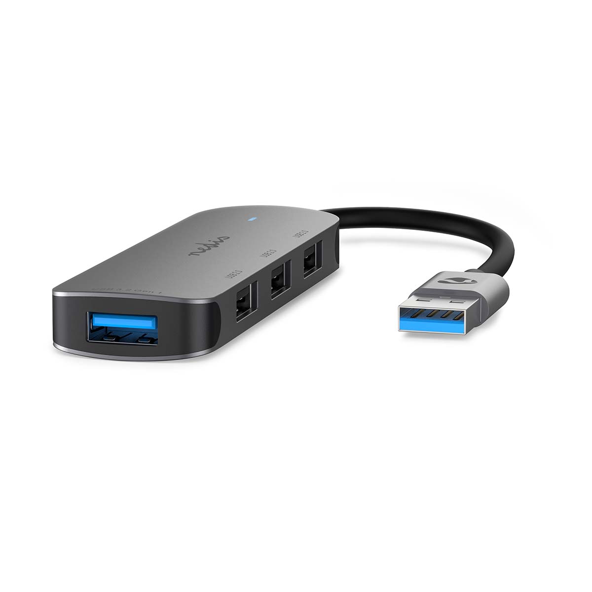 NEDIS USB hub | USB-A Zástrčka | 4x USB A Female | 4 Porty port(s) | USB 2.0 / USB 3.2 Gen 1 | Napájení z USB
