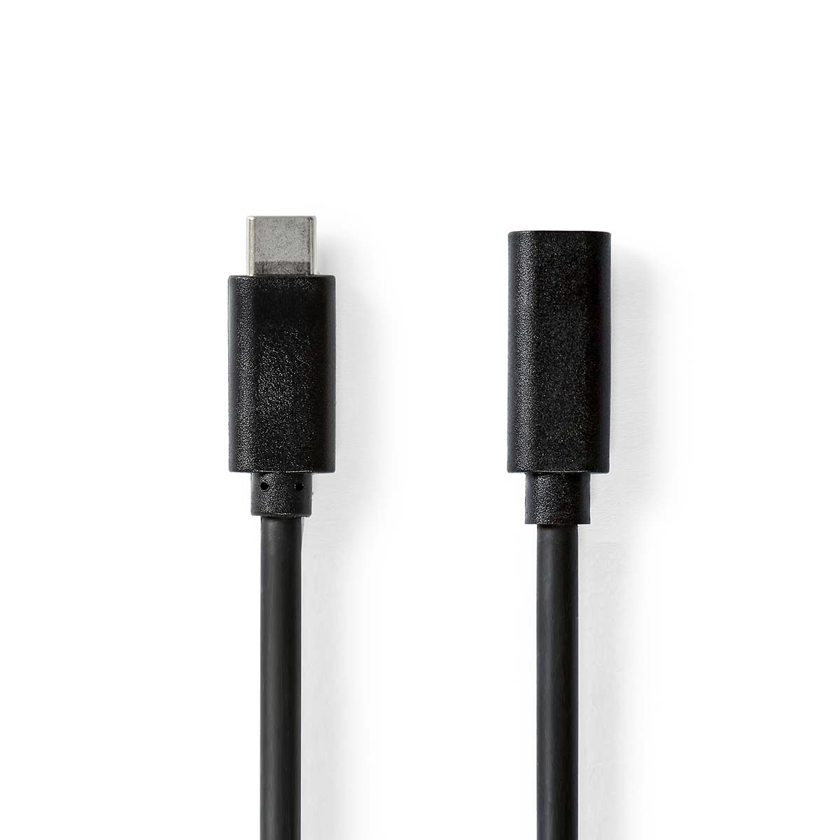NEDIS USB kabel | USB 3.2 Gen 1 | USB-C™ Zástrčka | USB-C™ Zásuvka | 4K@60Hz | 5 Gbps | Poniklované | 2.00 m | Kulatý | PVC | Černá | Box