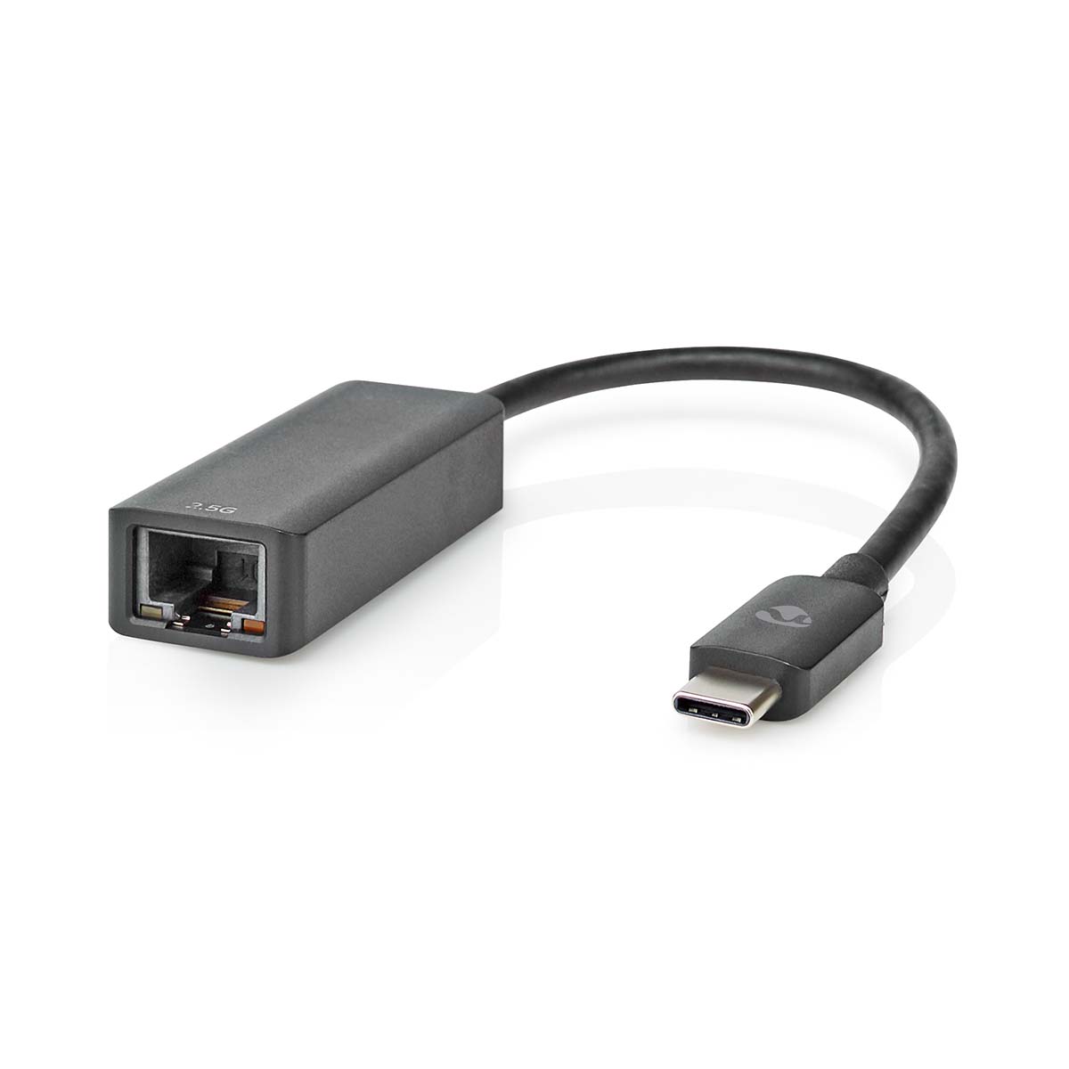 NEDIS Síťový adaptér USB | USB 3.2 Gen 1 | 2.5 Gbps | USB-C™ Zástrčka | RJ45 Zásuvka | 0.20 m | Kulatý | Poniklované | Pocínovaná Měď | Černá | Box