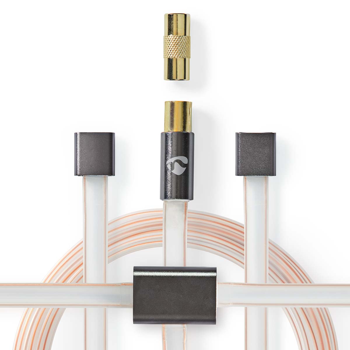 NEDIS Koaxiální Kabel | IEC (Koax) Zástrčka | IEC (Koax) Zástrčka | Pozlacené | 50 Ohm | Nestíněné | 2.00 m | Plochý | PVC | Antracit | Box