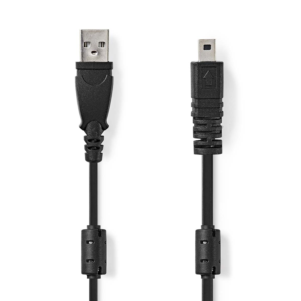 NEDIS USB kabel | USB 2.0 | USB-A Zástrčka | UC-E6 8-Pins Zástrčka | 480 Mbps | Poniklované | 2.00 m | Kulatý | PVC | Černá | Label