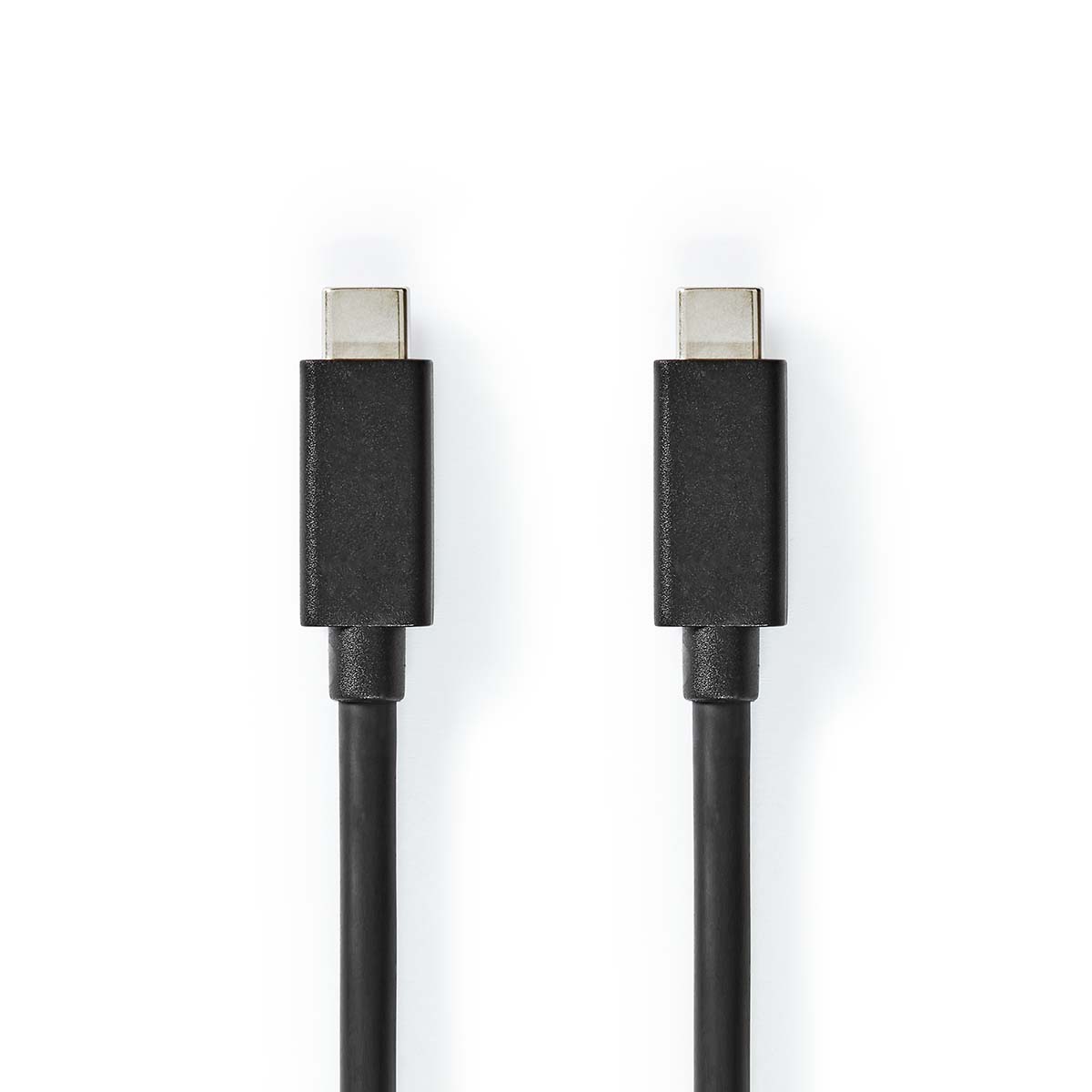 NEDIS USB kabel | USB 3.2 Gen 2x2 | USB-C™ Zástrčka | USB-C™ Zástrčka | 100 W | 4K@60Hz | 20 Gbps | Poniklované | 1.00 m | Kulatý | PVC | Černá | Box