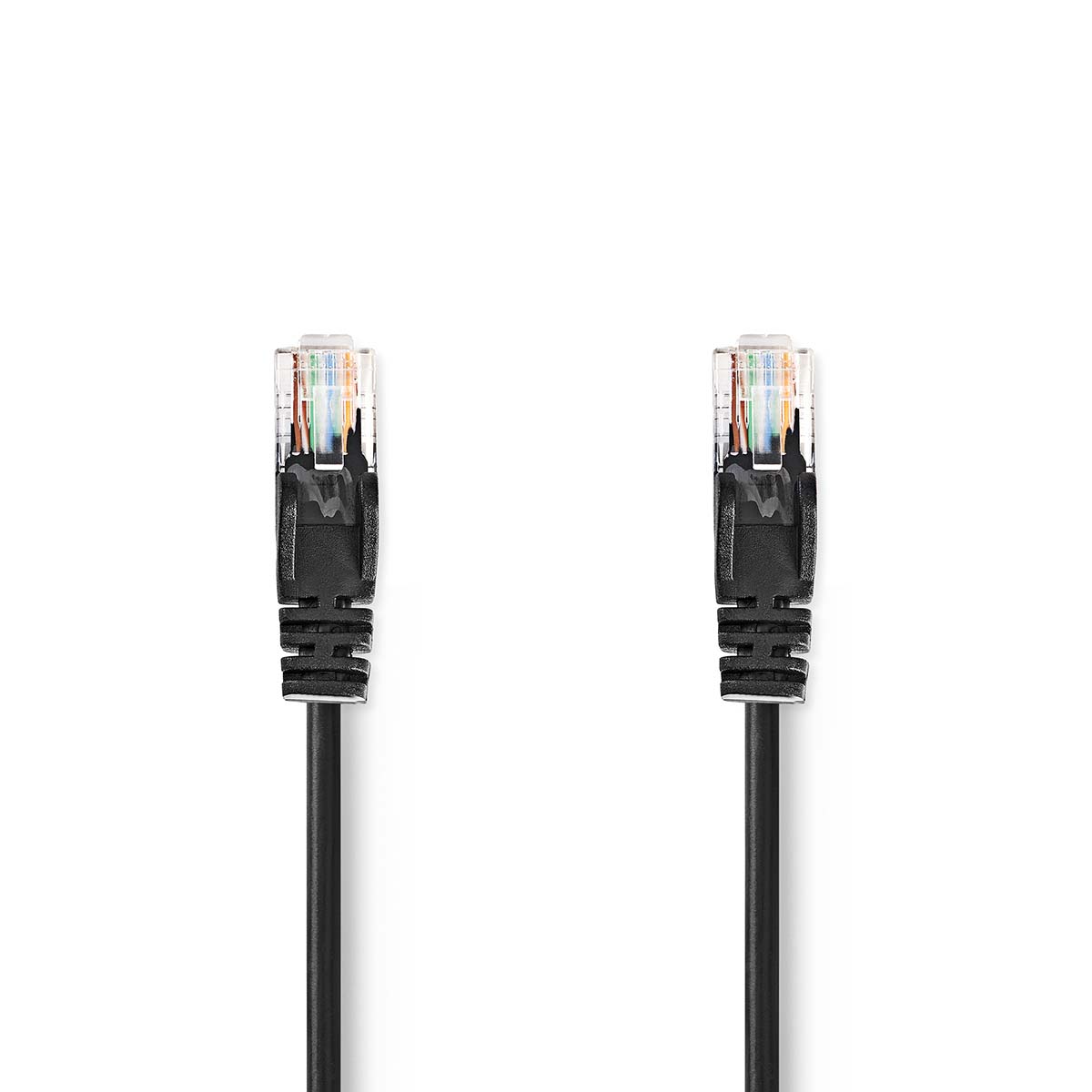 NEDIS Síťový kabel CAT5e | U/UTP | RJ45 Zástrčka | RJ45 Zástrčka | 2.00 m | Kulatý | PVC | Černá | Label