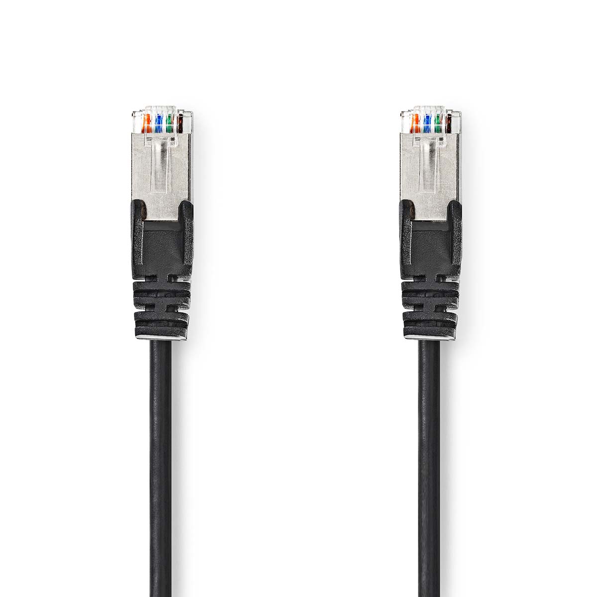 NEDIS Síťový kabel CAT5e | SF / UTP | RJ45 Zástrčka | RJ45 Zástrčka | 2.00 m | Kulatý | PVC | Černá | Label