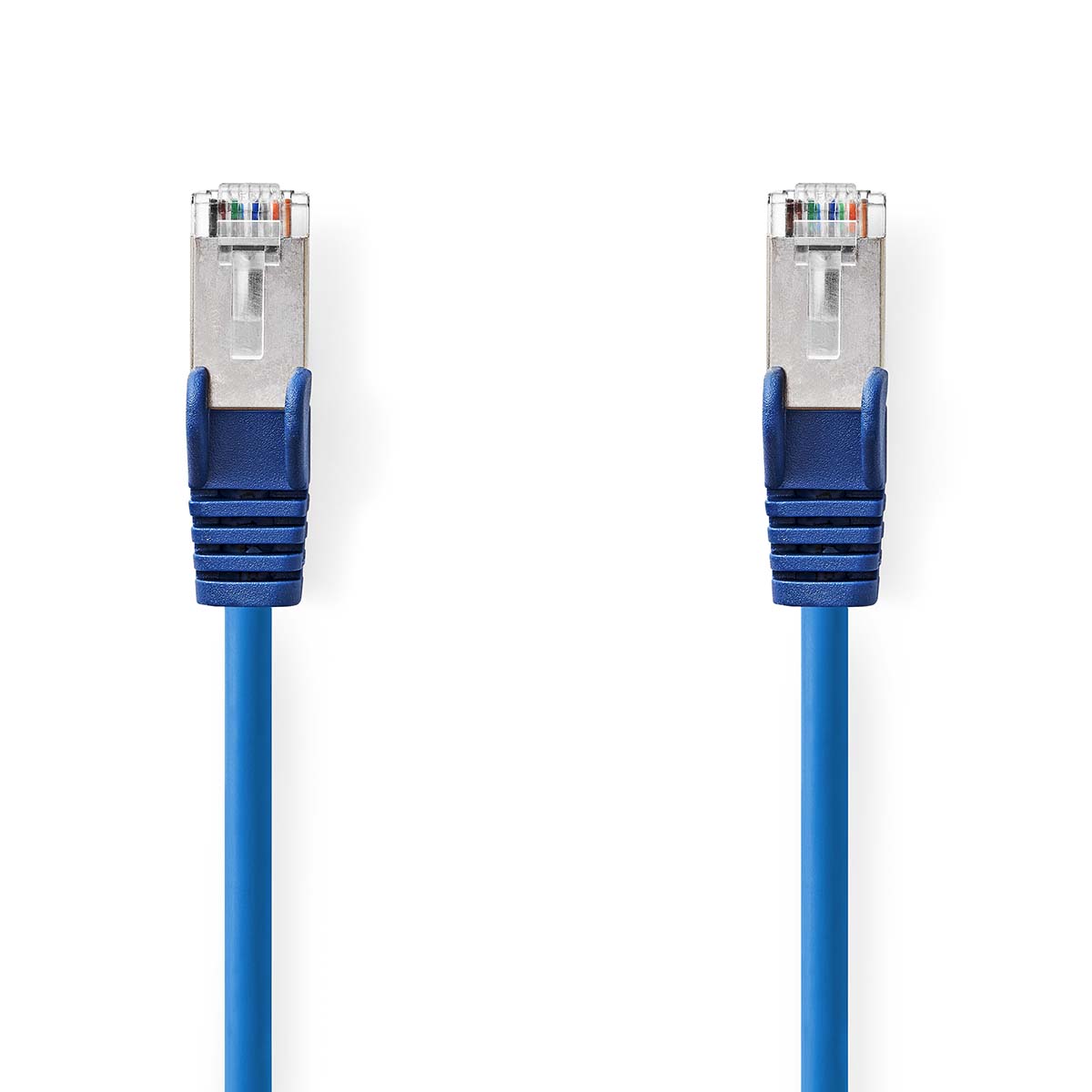 NEDIS Síťový kabel CAT5e | SF / UTP | RJ45 Zástrčka | RJ45 Zástrčka | 2.00 m | Kulatý | PVC | Modrá | Label